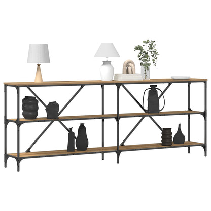 Konsolbord Artisan Ek 200x30x75 cm Konstruerat trä och Stål