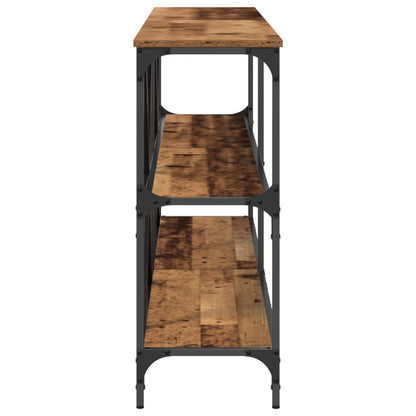 Konsolbord Gamla Trä 200x30x75 cm Ingenjörsträ och Stål