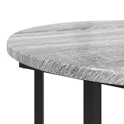Sidobord 2 st Grå Sonoma, tillverkat av trä och metall