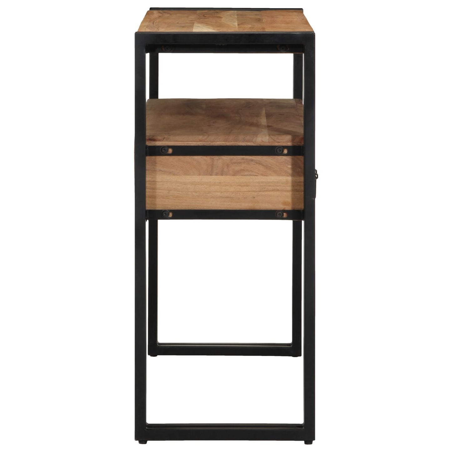 Konsolbord Svart 90x33x75 cm Massivt akaciaträ och metall