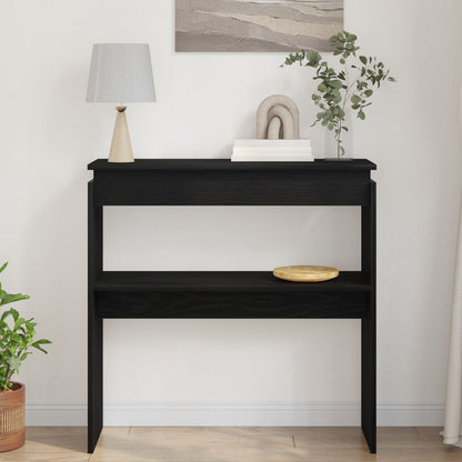 Konsolbord Svart Ek 80x30x80 cm Ingenjörsträ