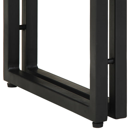 Konsolbord Svart 90x33x75 cm Massivt akaciaträ och metall