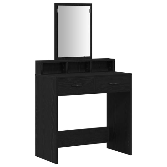 Sminkbord Svart ek MDF och glas 79 x 41 x 140 cm Sminkbord