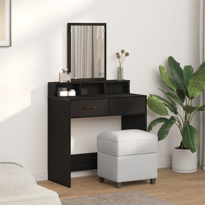 Sminkbord Svart ek MDF och glas 79 x 41 x 140 cm Sminkbord