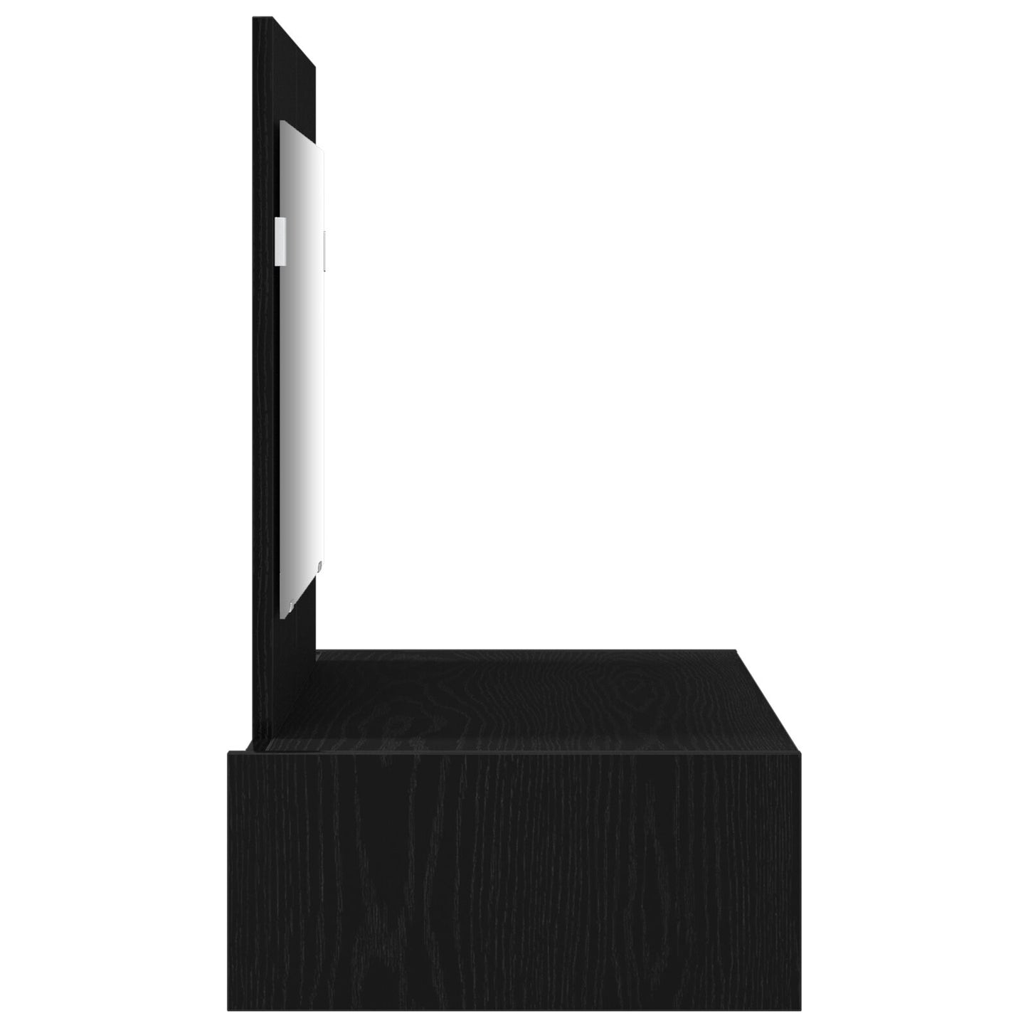 Väggmonterat sminkbord svart ek 83x40x70 cm