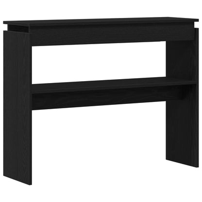 Konsolbord Svart Ek 80x30x102 cm Trä