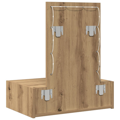 Väggmonterat Sminkbord med LED-lampor - Artisan Ek
