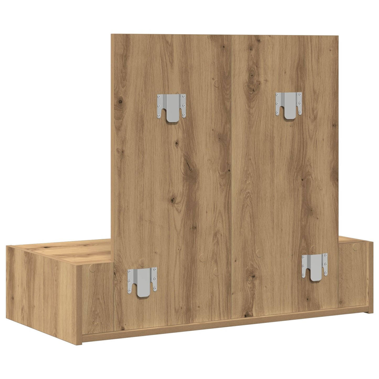 Väggmonterat sminkbord Massiv ek 83x40x70 cm
