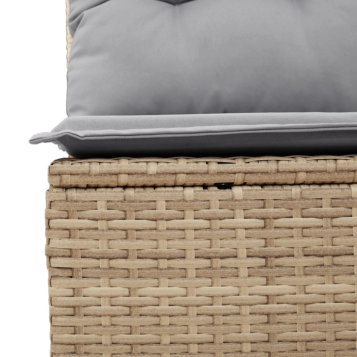 10-delars trädgårdsoffagrupp med kuddar beige poly rotting
