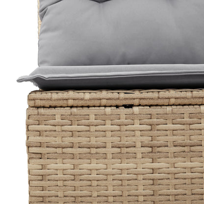 10-delars trädgårdsoffagrupp med kuddar beige poly rotting