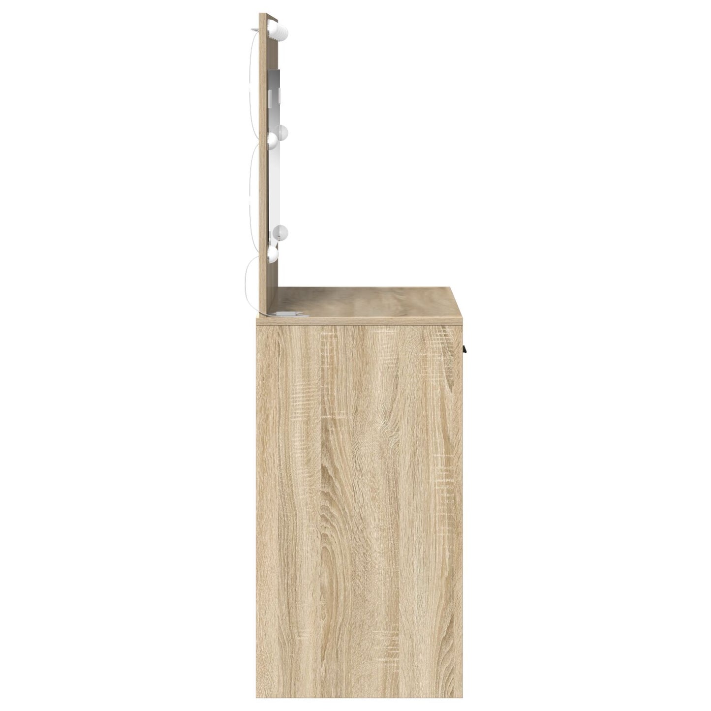 Sminkbord med LED-lampor Sonoma-ek 78,5x41x135 cm