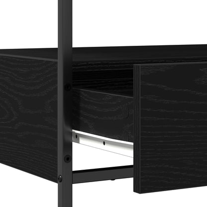 Konsolbord Svart Ek 75x40x75 cm Konstruerat trä och Stål