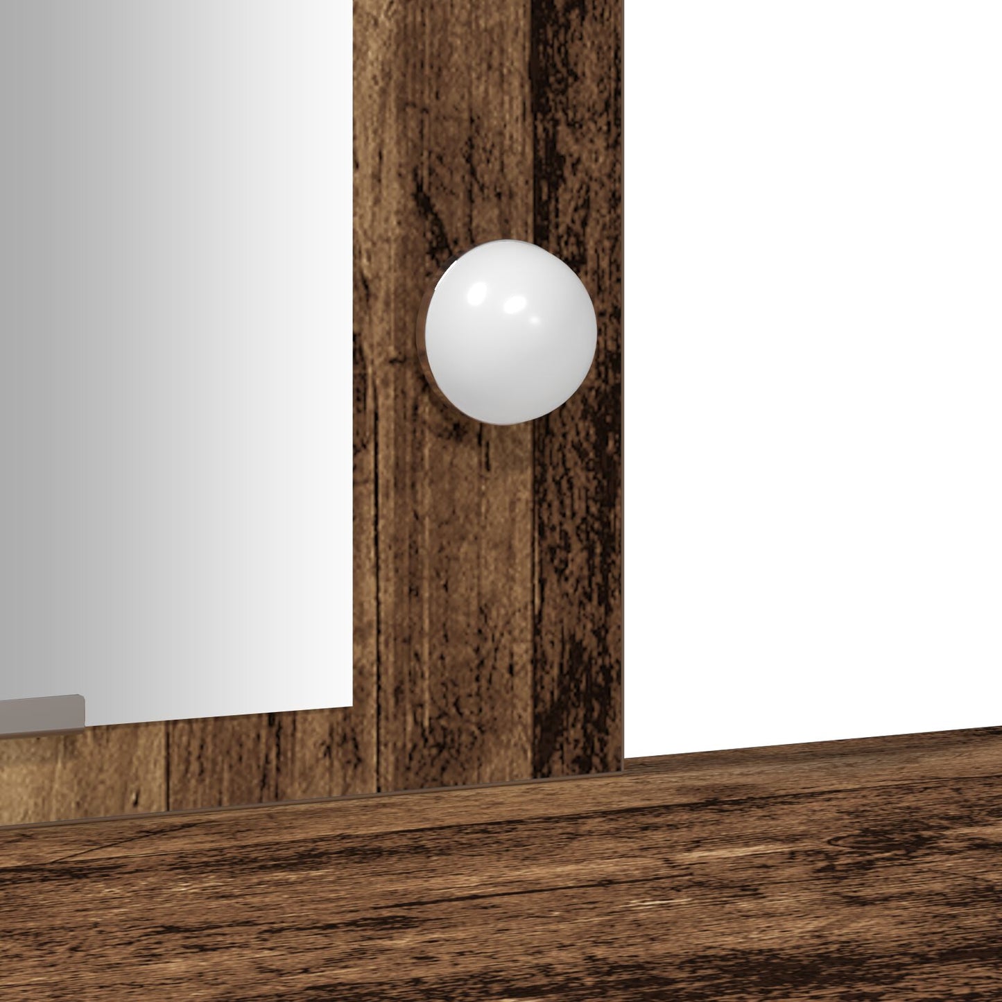 Sminkbord med LED-lampor Gamla Trä 102x33x135 cm