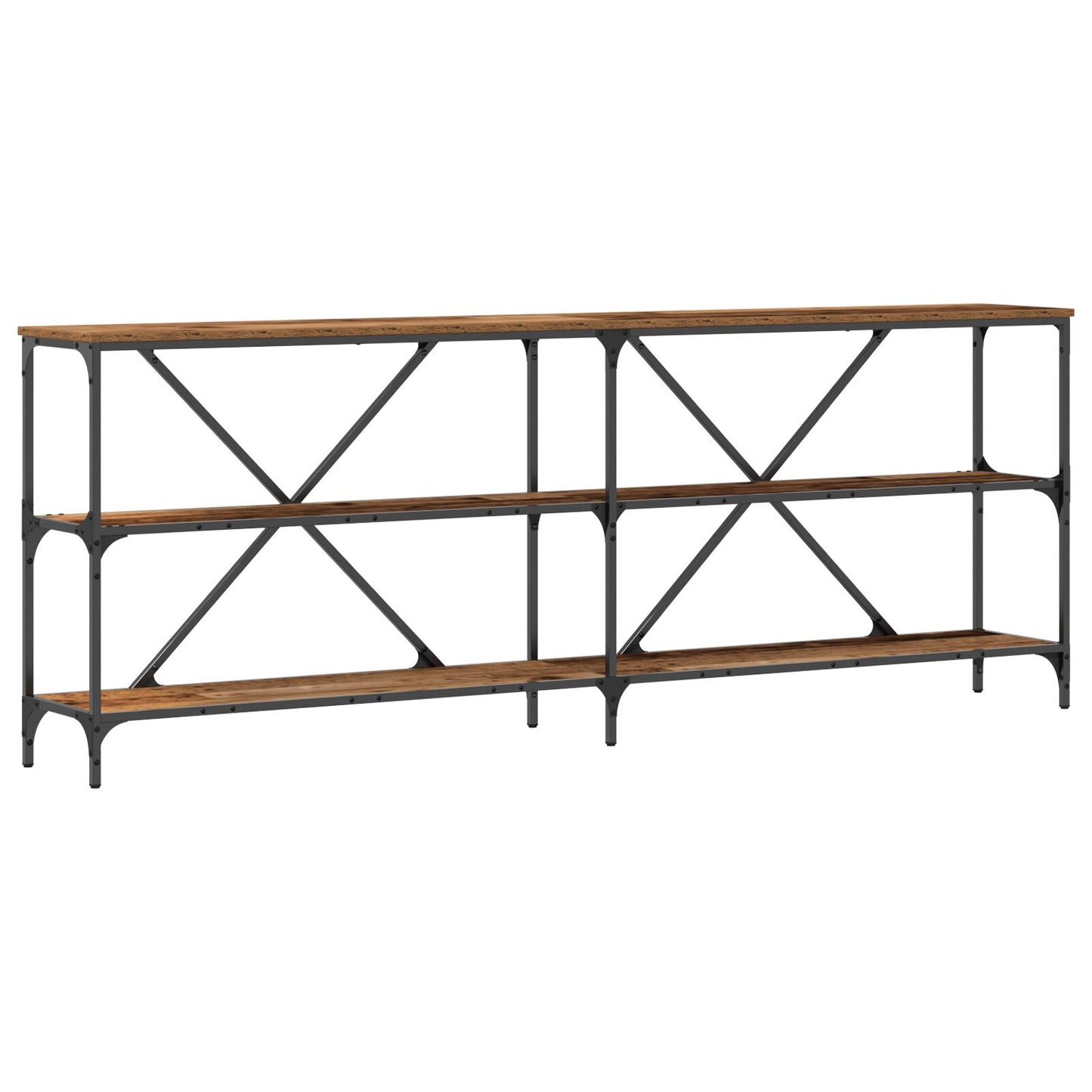Konsolbord Gamla Trä 200x30x75 cm Ingenjörsträ och Stål