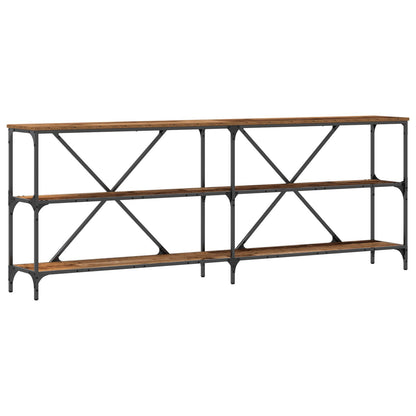 Konsolbord Gamla Trä 200x30x75 cm Ingenjörsträ och Stål