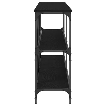 Console Table Svart Ek 200x30x75 cm Konstruerat Trä och Stål