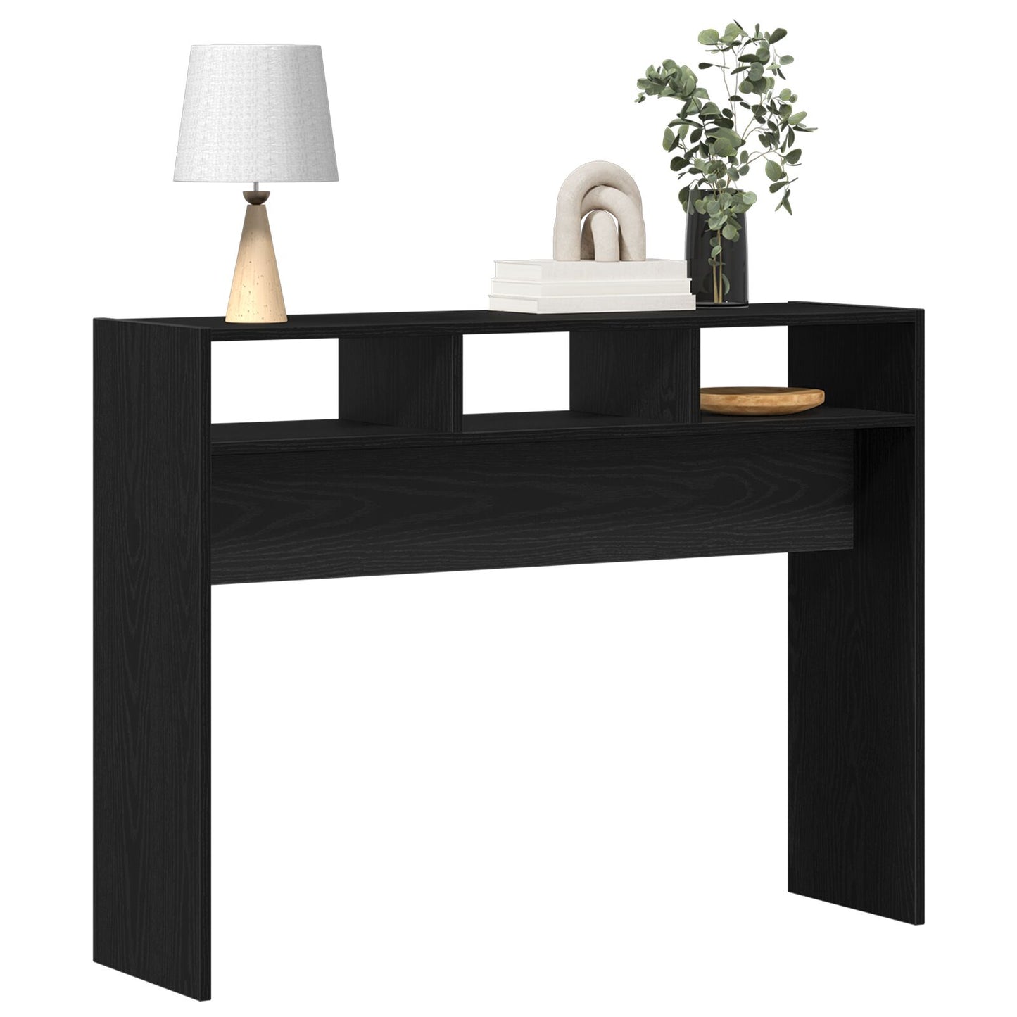 Konsolbord Svart Ek 105x30x80 cm Ingenjörsträ