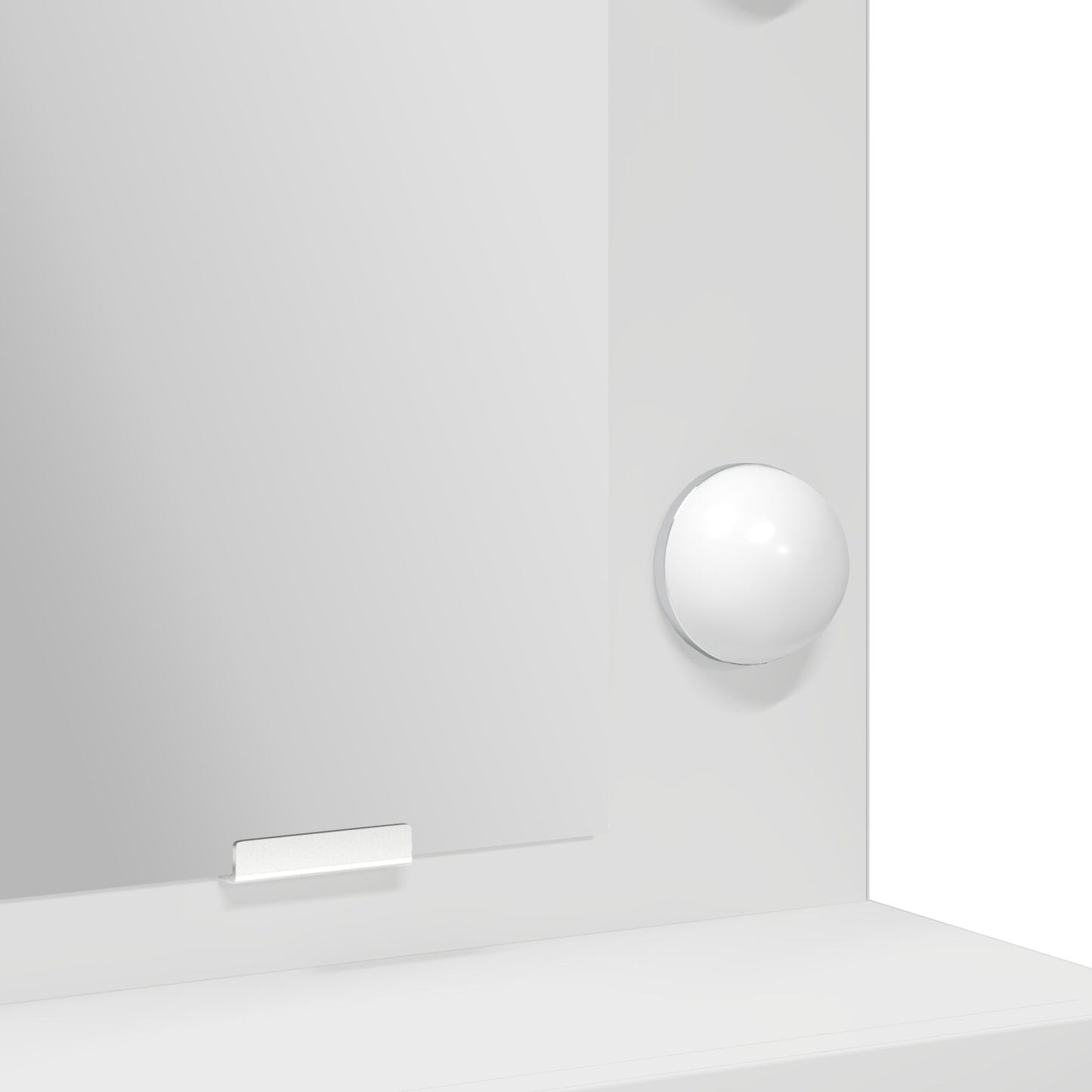 Sminkbord med LED-lampor, Vit, 79x41x135 cm