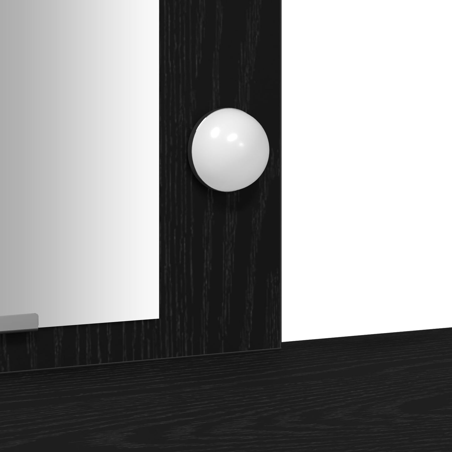 Sminkbord med LED-lampor Svart Ek 102x33x135 cm