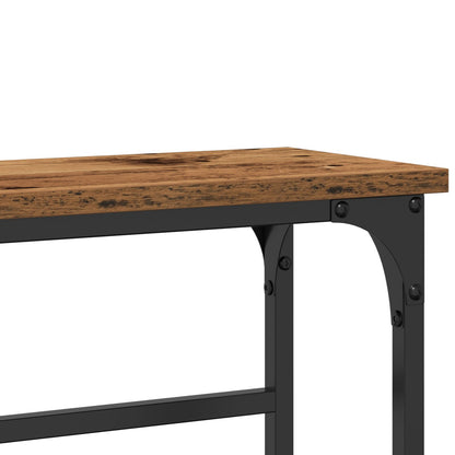 Konsolbord gammalt trä 75x19,5x75 cm konstruerat trä och stål