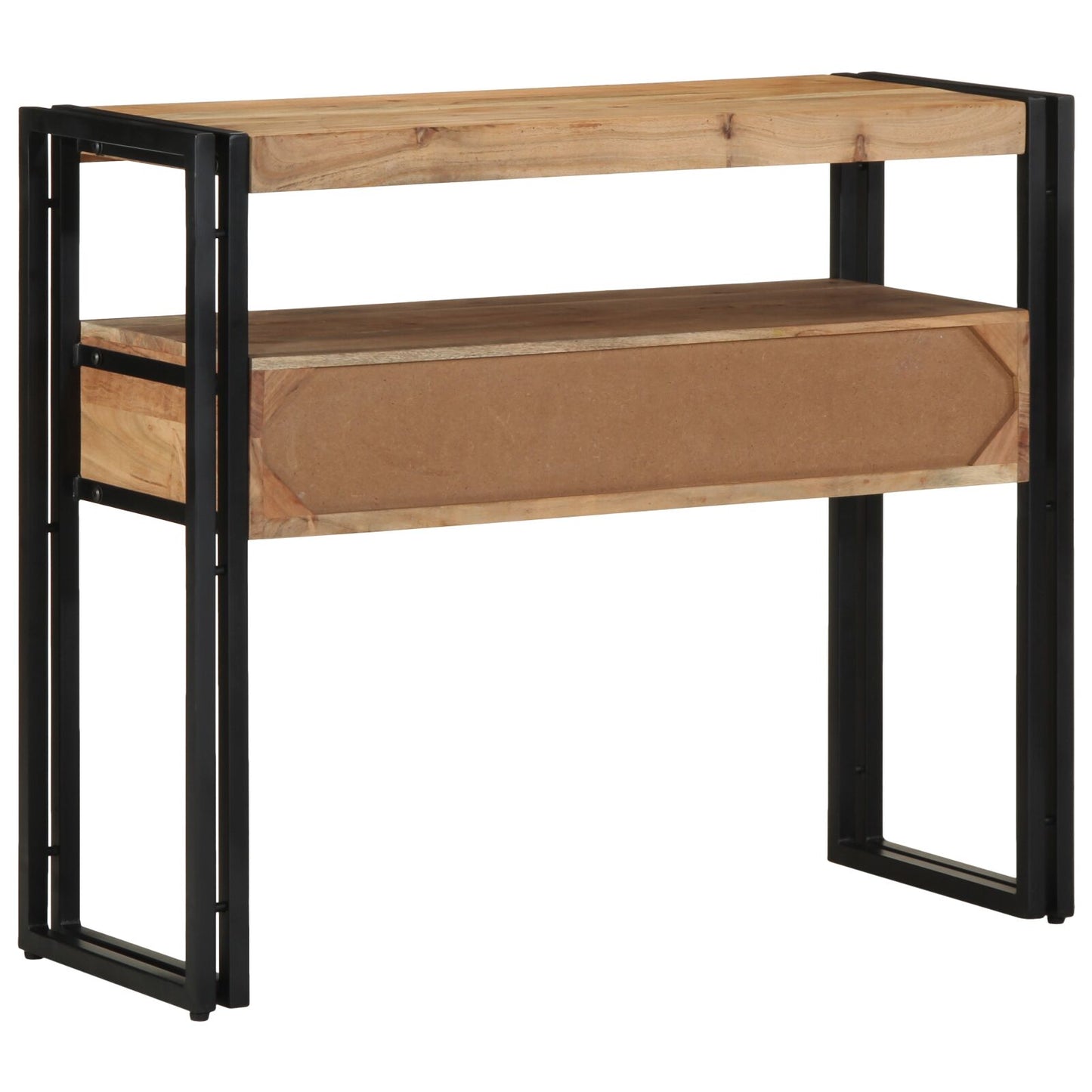 Konsolbord Svart 90x33x75 cm Massivt akaciaträ och metall