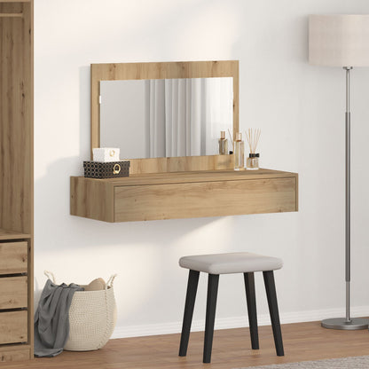 Väggmonterat Sminkbord Ek 100x40x70 cm