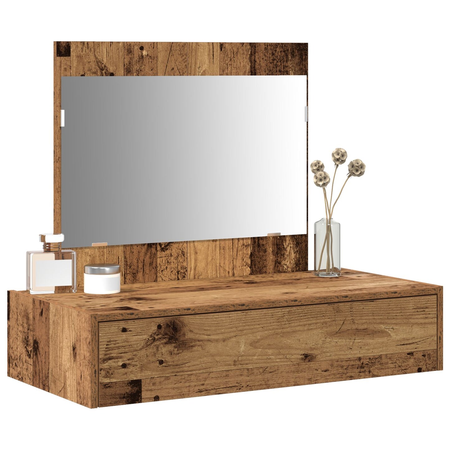 Väggmonterat Sminkbord Gammalt Trä 83x40x70 cm