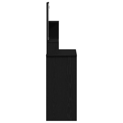 Svart Ek Sminkbord med Spegel - 86,5 x 35 x 136 cm