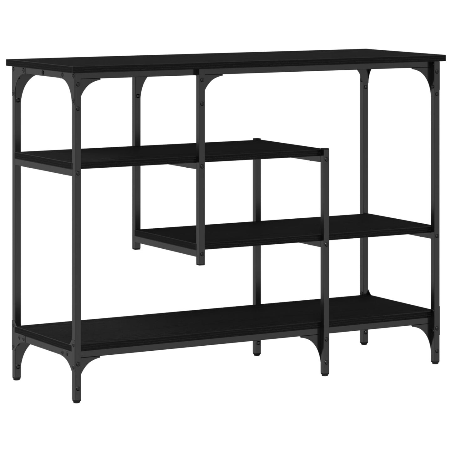Konsolbord Svart Ek 100x35x75 cm Konstruerat trä och Stål