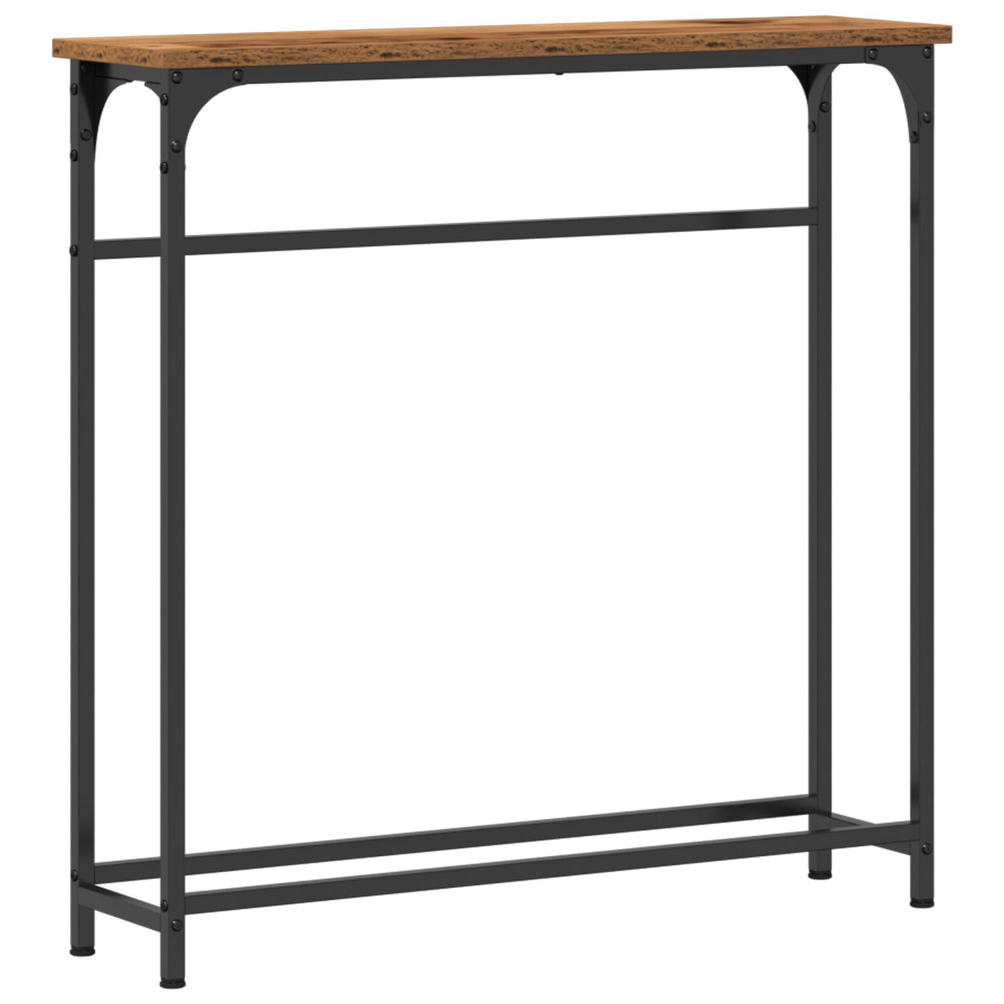 Konsolbord gammalt trä 75x19,5x75 cm konstruerat trä och stål
