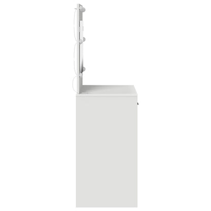 Sminkbord med LED-lampor Vit 78,5x41x135 cm