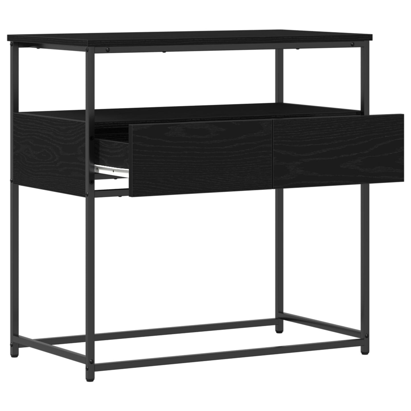 Konsolbord Svart Ek 75x40x75 cm Konstruerat trä och Stål