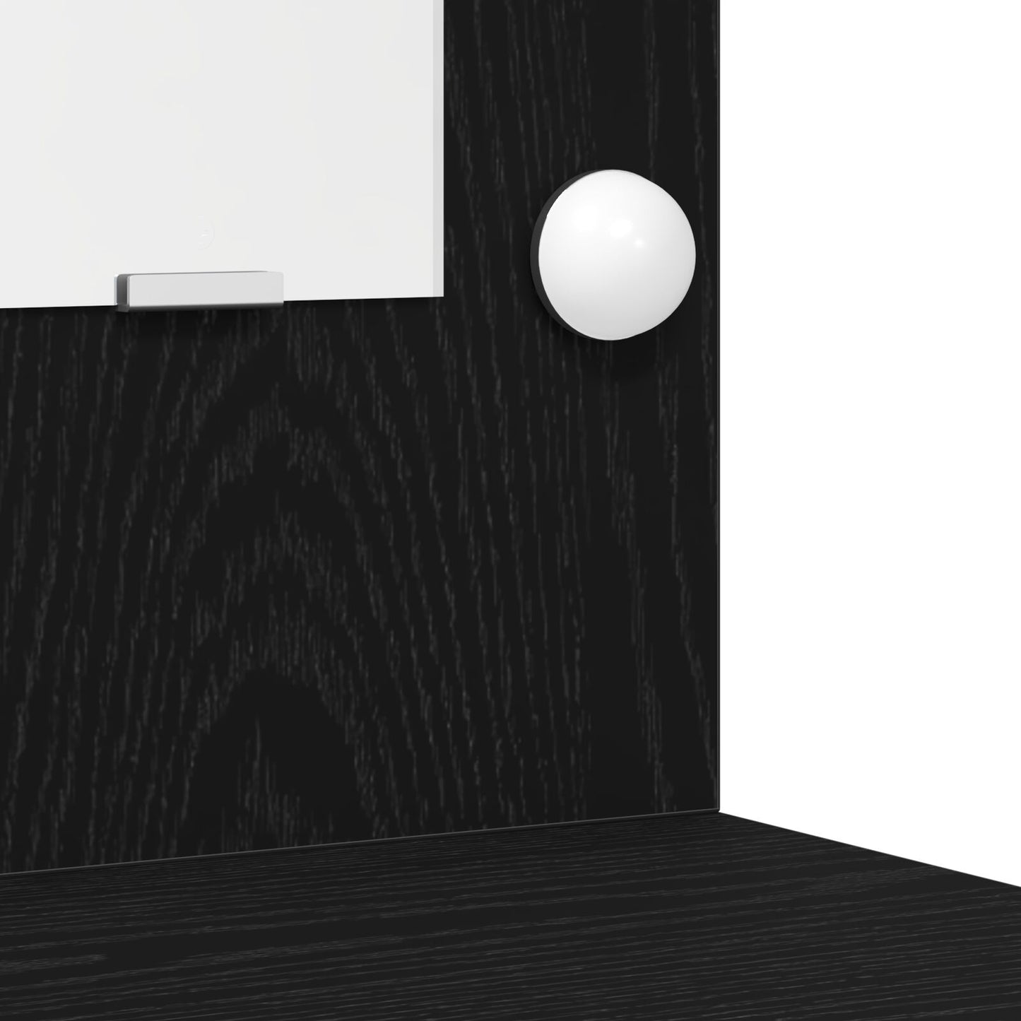 2-delat Sminkbord Set med LED Svart Konstruerat Trä