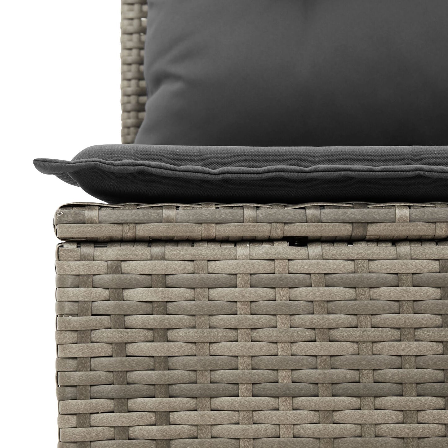 10 Delars Trädgårdsoffgrupp med Kuddar Grå Poly Rattan Akacia, vidaXL 2-sits Trädgårdsoffa med Förvaring & Kuddar Grå Poly Rattan, vidaXL 4 Delars Trädgårdsdining Set med Kuddar Grå Poly Rattan Akacia