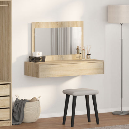 Väggmonterat Sminkbord Sonoma Ek 100x40x70 cm