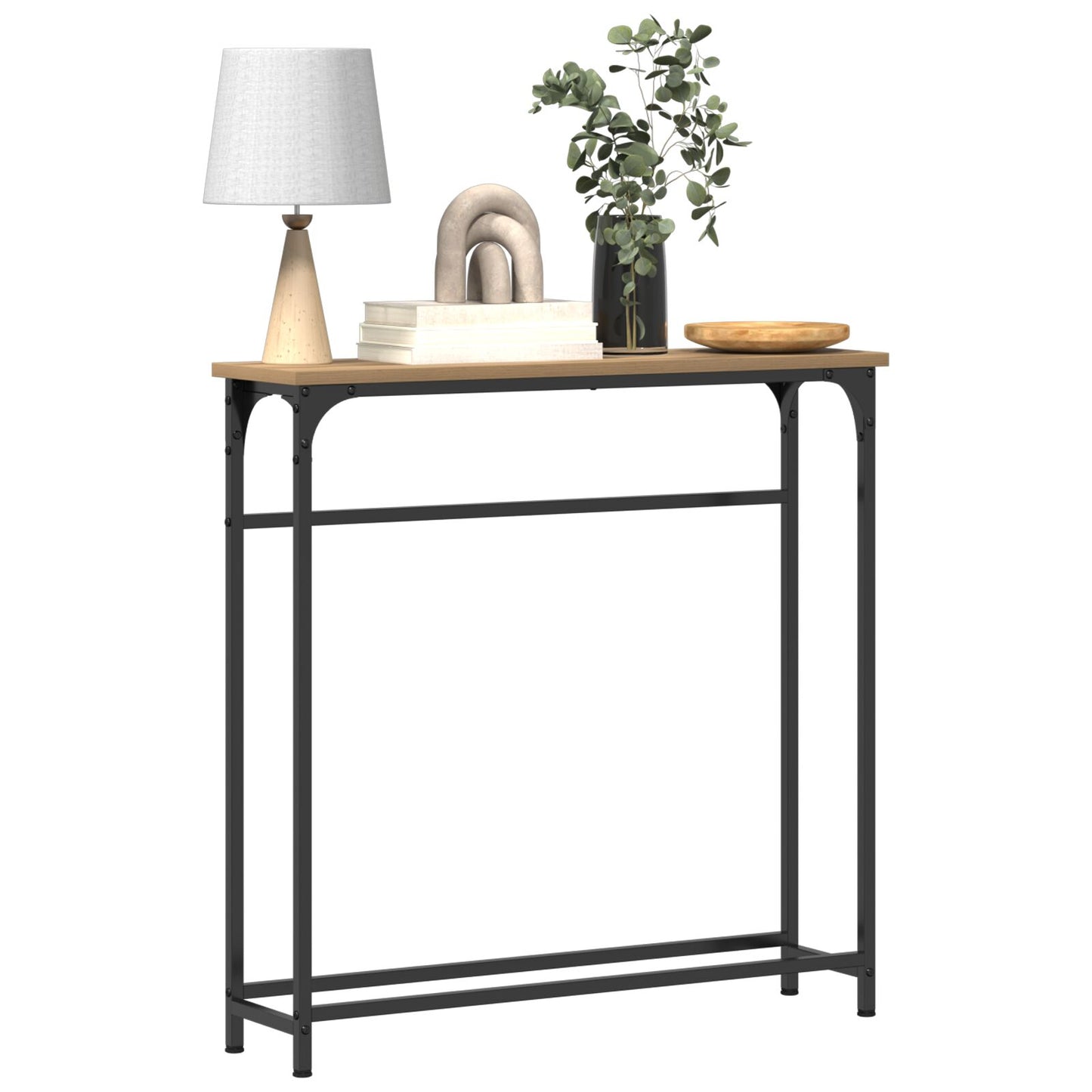 Konsolbord i Artisanek 75x19,5x75 cm, konstruerat trä och stål