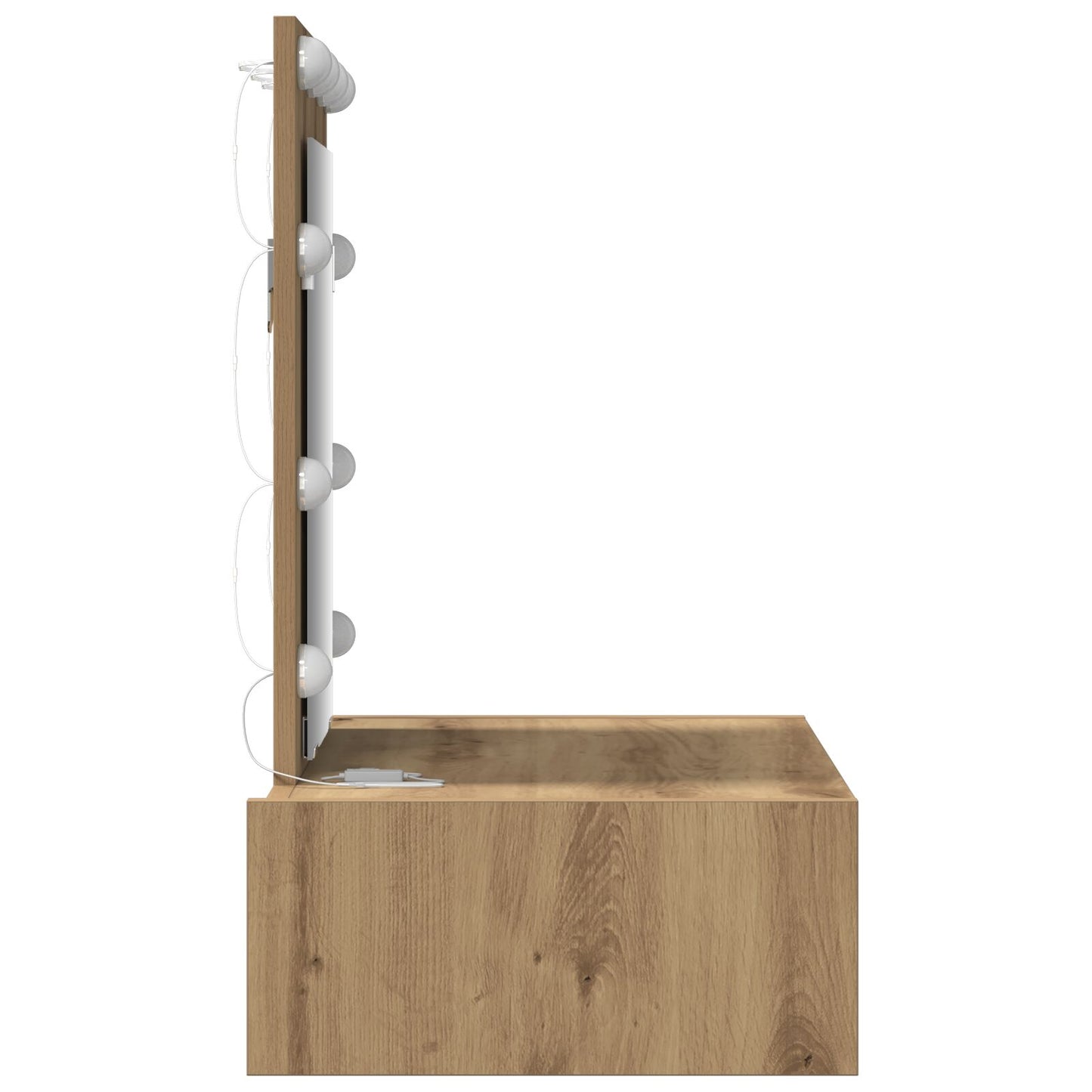 Väggmonterat Sminkbord med LED-lampor - Artisan Ek