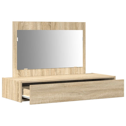 Väggmonterat Sminkbord Sonoma Ek 100x40x70 cm