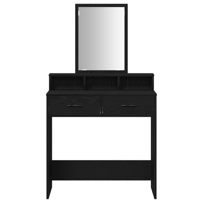 Sminkbord Svart ek MDF och glas 79 x 41 x 140 cm Sminkbord
