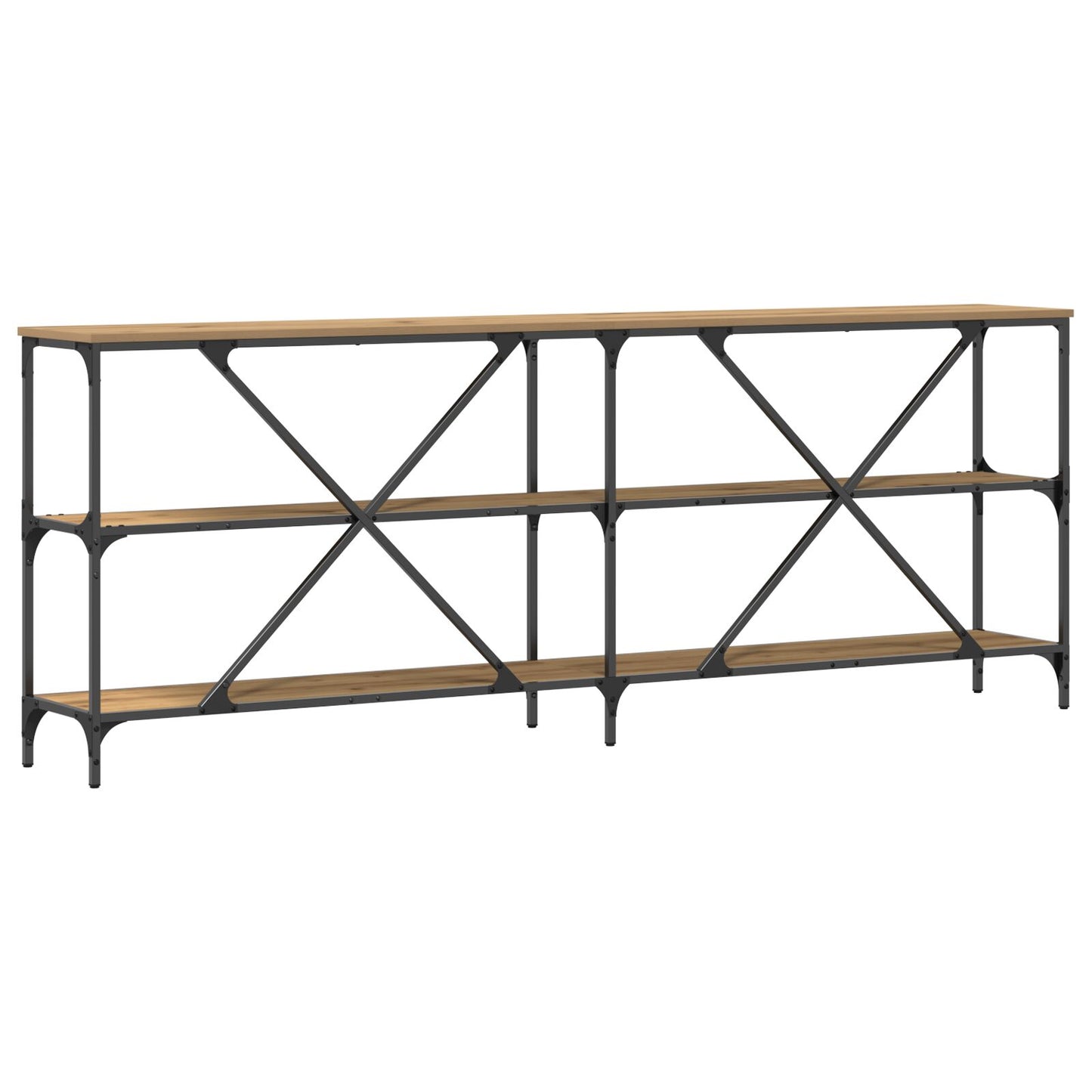 Konsolbord Artisan Ek 200x30x75 cm Konstruerat trä och Stål