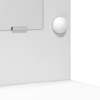 2-delat sminkbord set med LED vit konstruerat trä