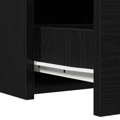 Väggmonterat Sminkbord med LED-lampor - Svart Ek