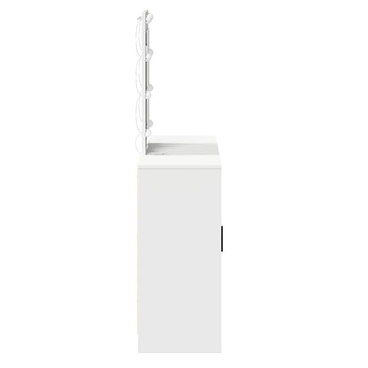 Sminkbord med LED-lampor Vitt 102x33x135 cm