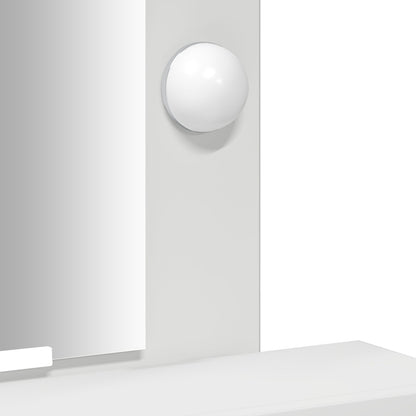Sminkbord med LED-lampor Vit 50x41x140 cm