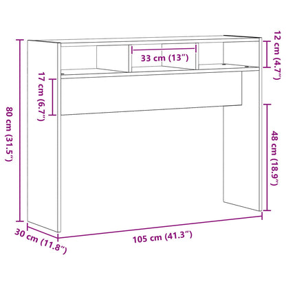 Konsolbord Svart Ek 105x30x80 cm Ingenjörsträ