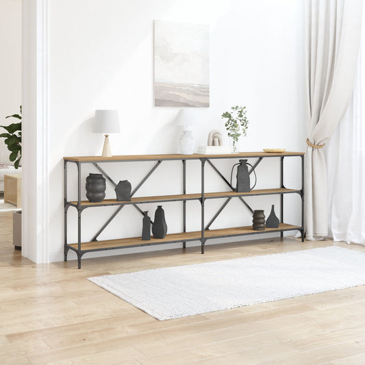 Konsolbord Artisan Ek 200x30x75 cm Konstruerat trä och Stål