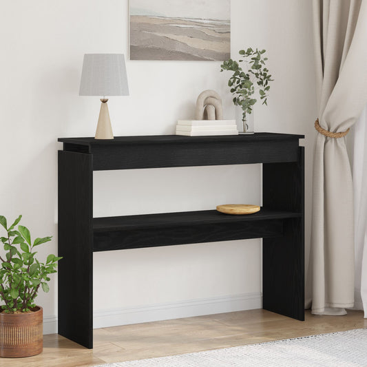 Konsolbord Svart Ek 80x30x102 cm Trä
