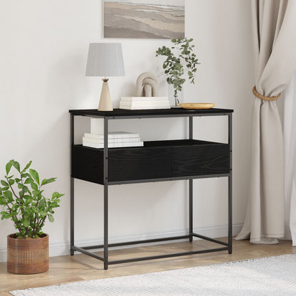Konsolbord Svart Ek 75x40x75 cm Konstruerat trä och Stål
