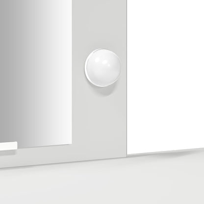 Sminkbord med LED-lampor Vitt 102x33x135 cm