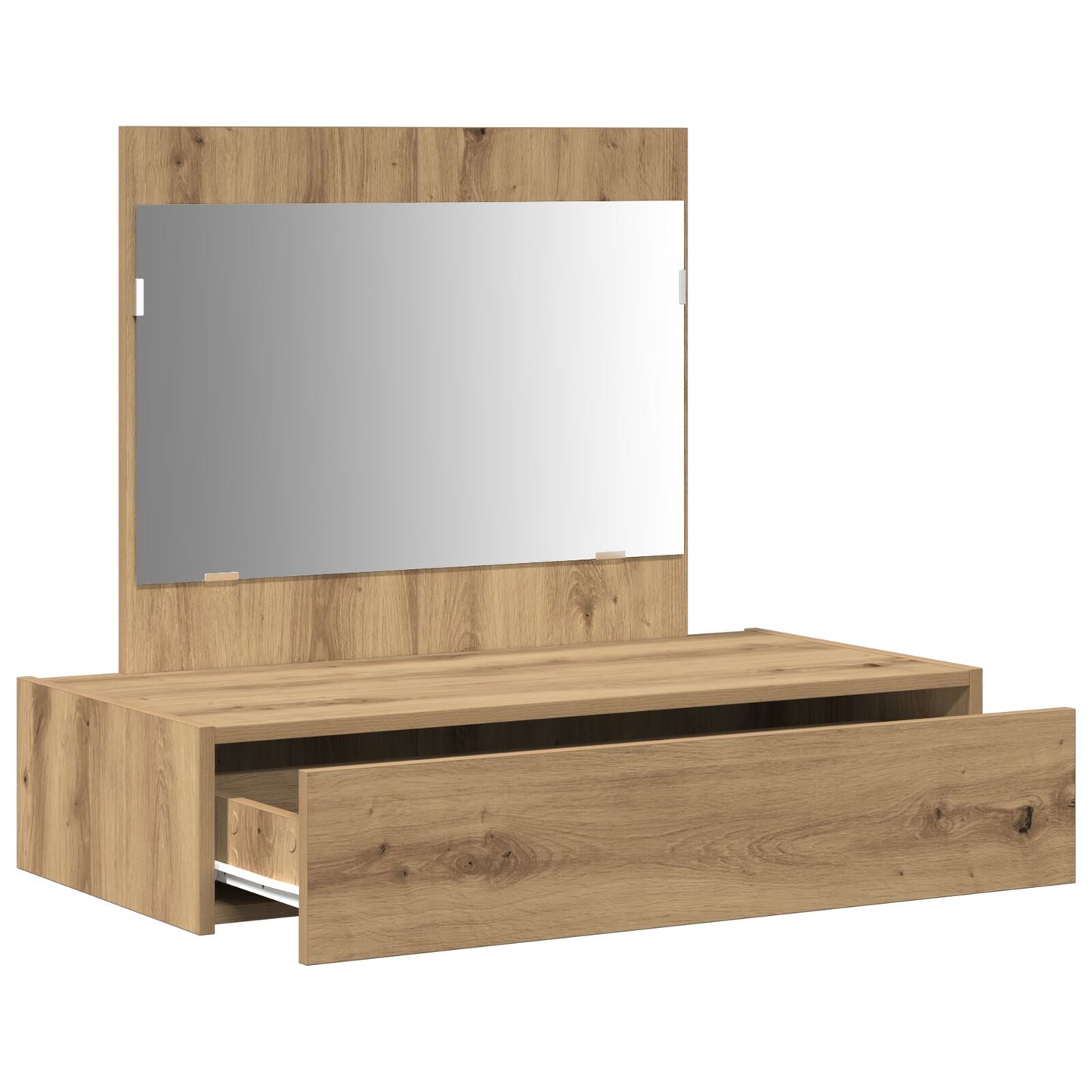 Väggmonterat sminkbord Massiv ek 83x40x70 cm